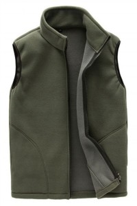 SKV010 manufacturing outdoor fleece vest jacket for men and women design warm vest vest jacket zipper vest jacket center side view